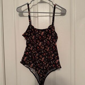 Floral Black Bodysuit